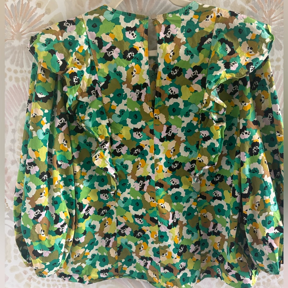 Ted Baker Gigie Printed Frill Shoulder Top in Size 2 - Picture 6 of 9